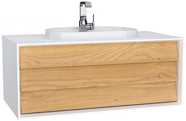 Vitra Frame 62289 Lavabo Dolabı 100 Cm,Tek Çekmeceli,Tezgahüstü Lavabolu,Mat Soft Beyaz.